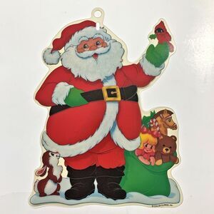 Christmas Color Window Clings Santa Claus Mini Decal Decoration 1996 Vintage